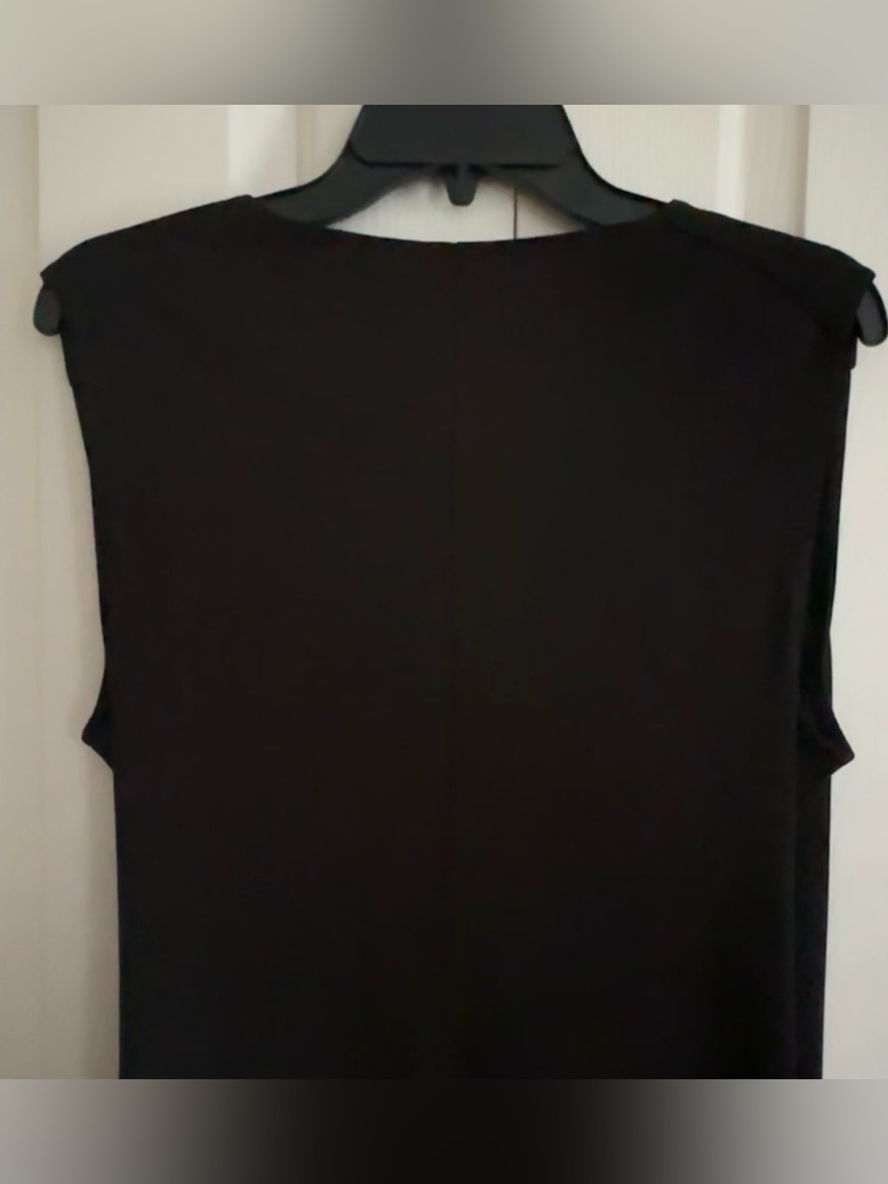 Anne Klein Black Sleeveless Surplice V-Neck Ruched Side Midi Dress Size XL - Picture 7 of 13